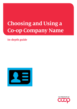 Choosing and Using a Co-op Company Name - Co