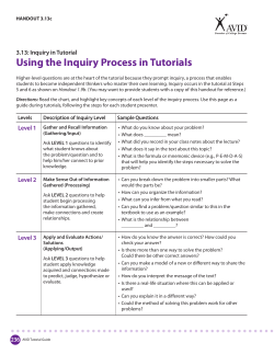 Using the Inquiry Process in Tutorials
