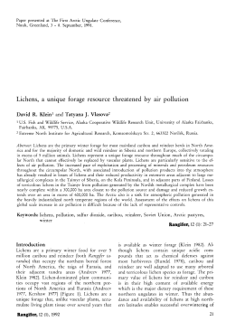 Lichens, a unique forage resource threatened by air pollution