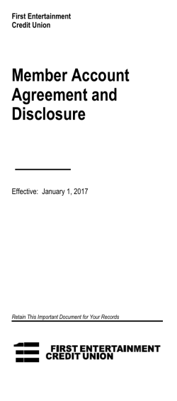 Member Account Agreement and Disclosure