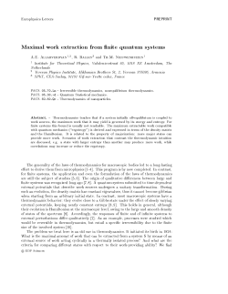 Europhysics Letters PREPRINT Maximal work - IPhT