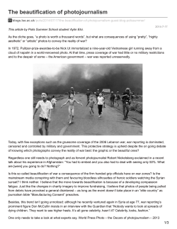 The beautification of photojournalism