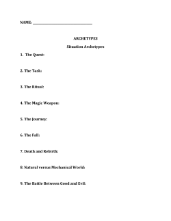 NAME: ARCHETYPES Situation Archetypes 1. The Quest: 2. The
