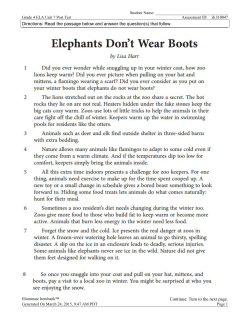 Directions: Read the passage below and answer the question(s) that