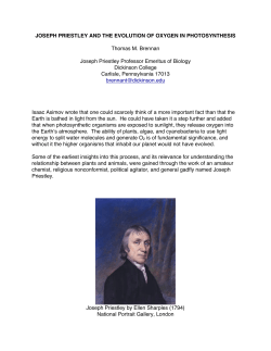 JOSEPH PRIESTLEY AND THE EVOLUTION OF OXYGEN IN