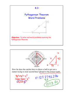 8.3 Pythagorean Theorem Word Problems