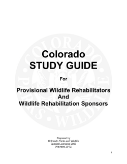Colorado Rehab Study Guide - Colorado Parks and Wildlife