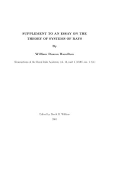 Supplement to an Essay on the Theory of Systems
