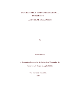 DEFORESTATION IN MWEKERA NATIONAL FOREST No. 6: AN