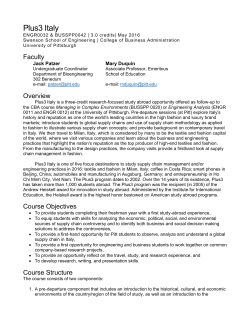 Syllabus - Plus3 Italy - University of Pittsburgh