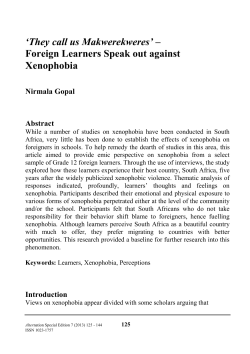 Foreign Learners Speak out against Xenophobia - Alternation