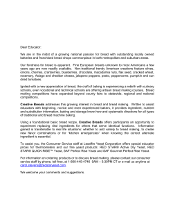 Dear Educator: - Red Star Yeast