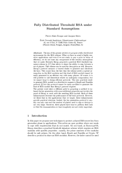 Fully Distributed Threshold RSA under Standard Assumptions Pierre