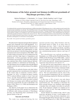 Performance of the below ground root biomass in different