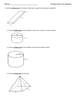 Surface Area Test Review