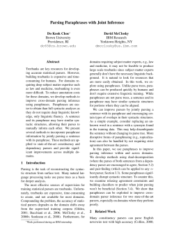 Parsing Paraphrases with Joint Inference