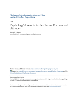 Psychology`s Use of Animals: Current Practices and Attitudes