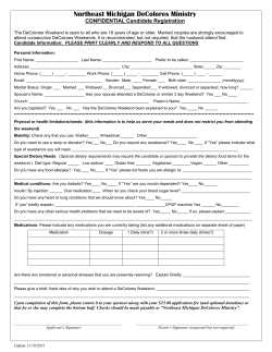 NE Michigan DeColores Weekend Registration Form