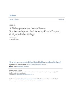 A Philosopher in the Locker Room: Sportsmanship and the