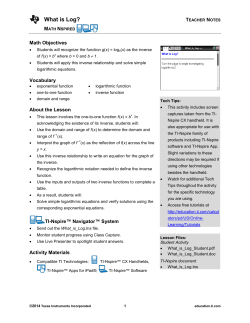 Teacher Notes PDF - TI Education