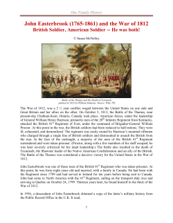 John Easterbrook (1765-1861) and the War of 1812