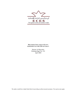 Measuring Inflation in Egypt - Egyptian Center for Economic Studies