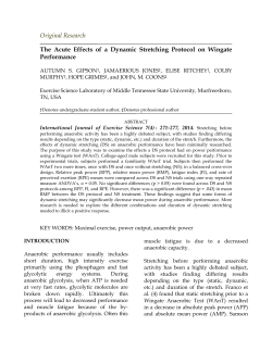 The Acute Effects of a Dynamic Stretching Protocol on Wingate