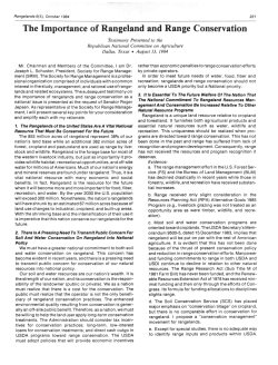 The Importance of Rangeland and Range Conservation