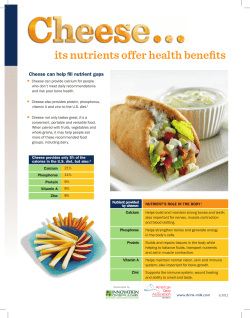 Nutrients and Health Benefits of Cheese