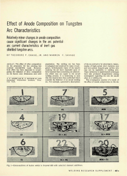 Effect of Anode Composition on Tungsten Arc Characteristics