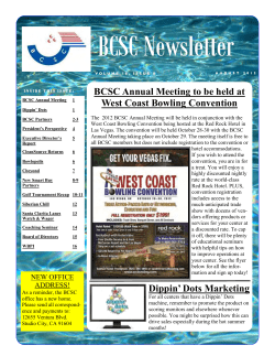 BCSC Newsletter - Bowling Centers of Southern California