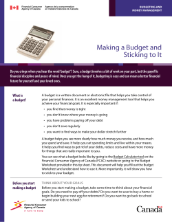Making a Budget and Sticking to It