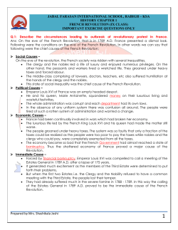 Class IX (History) - Jabal Farasan International School