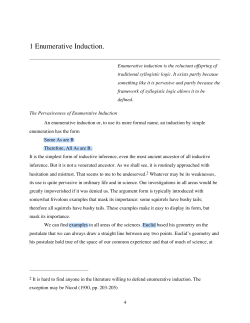 1 Enumerative Induction.