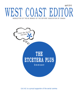 the etcetera plus - Editors` Association of Canada