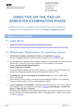 Directive on the end-of-semester examination phase