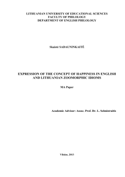 LITHUANIAN UNIVERSITY OF EDUCATIONAL SCIENCES