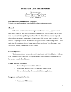 Solid State Diffusion of Metals