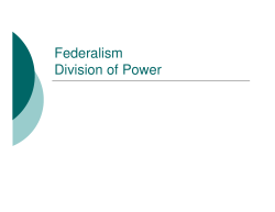 Federalism Division of Power