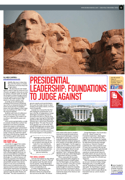 PRESIDENTIAL LEADERSHIP: FOUNDATIONS TO JUDGE AGAINST