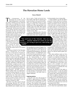The Hawaiian Home Lands - Journals at the University of Arizona