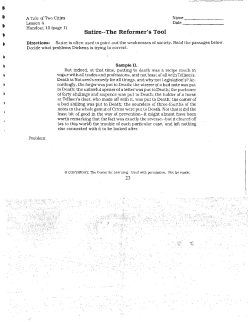 Satire--The Reformer`s Tool