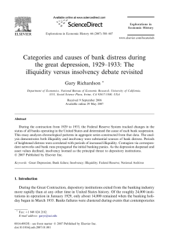 Categories and causes of bank distress during the great depression