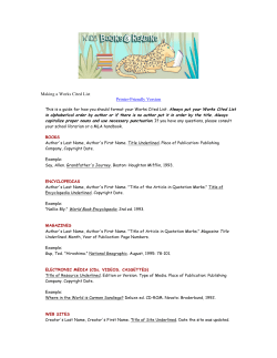 Making a Works Cited List Printer