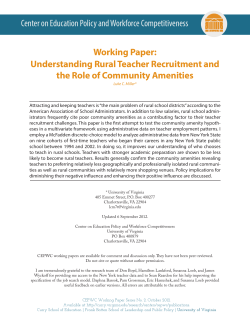 Understanding Rural Teacher Recruitment and the Role of