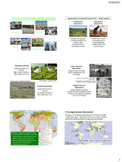 Sectors of the Economy First Agricultural Revolution