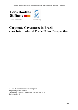 Corporate Governance in Brazil - An International Trade
