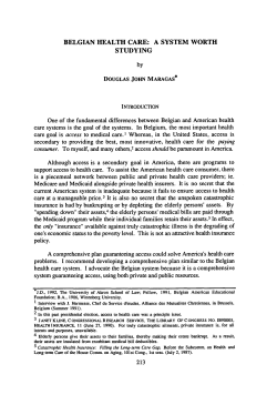 Belgian Health Care: A System Worth Studying