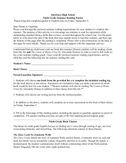 Interboro High School Ninth Grade Summer Reading Packet Please