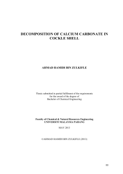 decomposition of calcium carbonate in cockle shell